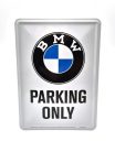 BMW Parking only metal sign metal postcard board (10x14cm)