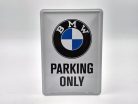 BMW Parking only metal sign metal postcard board (10x14cm)