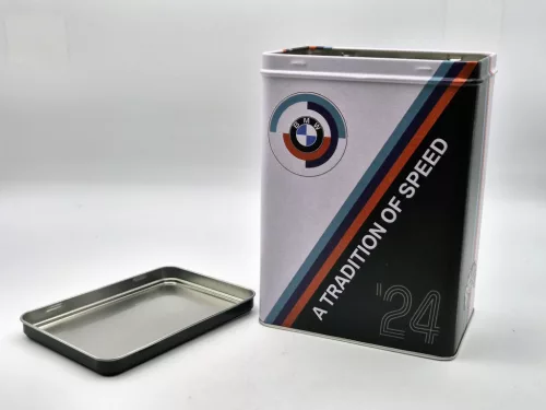 BMW Motorsport "A tradition of speed" metal box storage container