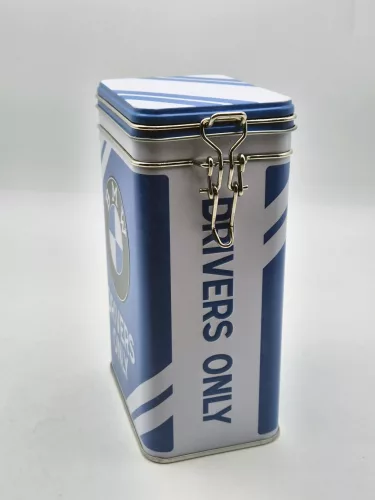 BMW Drivers only metal box storage container