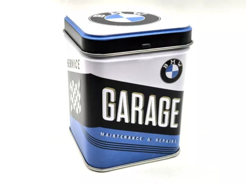 BMW Garage metal tea tin storage container