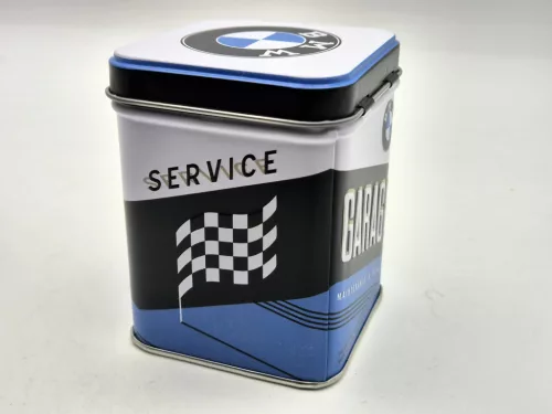 BMW Garage metal tea tin storage container