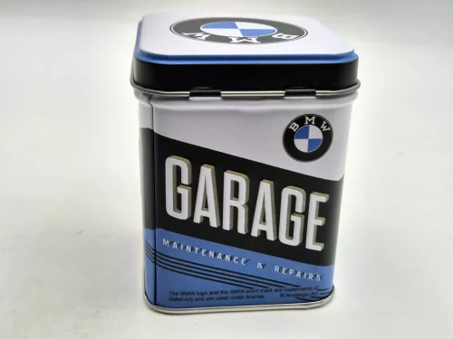 BMW Garage metal tea tin storage container