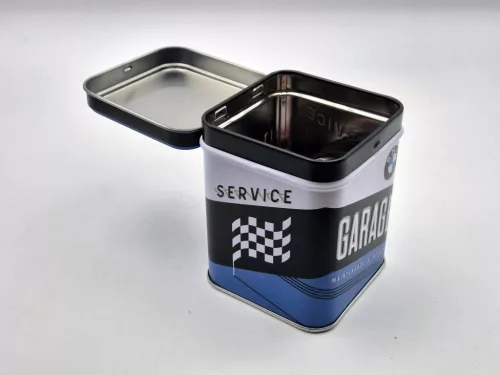 BMW Garage metal tea tin storage container