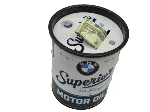 BMW Superior motor oil metal barrel sleeve box storage