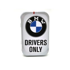 BMW Drivers only - white - metal candy box tin (40g)