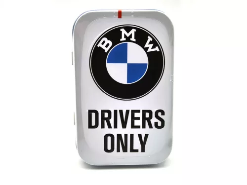 BMW Drivers only - white - metal candy box tin (40g)