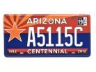 American USA metal license plate - Arizona
