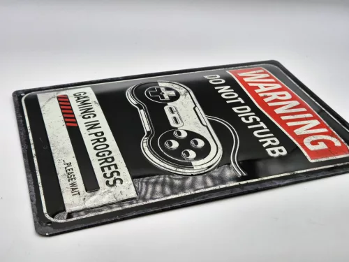 Warning - do not disturb - Gaming in progress - metal poster metal sign (20x30 cm)
