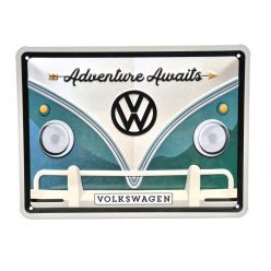   Volkswagen VW T1 Transporter - Adventure Awaits - metal poster metal sign (20x15cm)