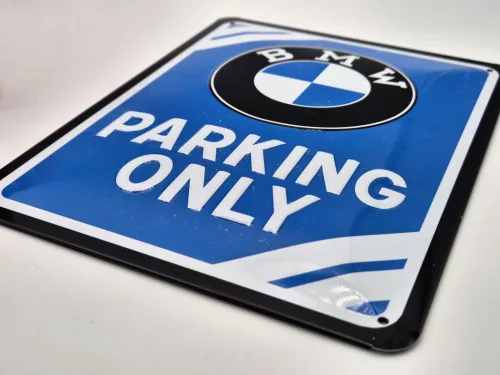 BMW Parking Only - metal sign (15x20cm)