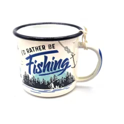 Fishing - I'd rather be fishing - metal mug