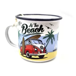 Volkswagen VW Transporter T1 - Life at the beach - metal mug
