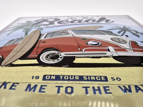 Volkswagen VW T1 Transporter Life is better - metal poster metal sign (30x40cm)