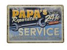 Papa's reparatur service – metal sign / metal plate (30x20cm)