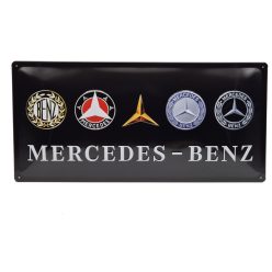 Mercedes-Benz logo evolution – metal sign (50x25cm)
