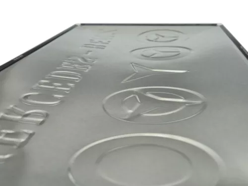 Mercedes-Benz logo evolution – metal sign (50x25cm)