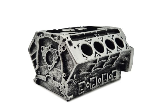 V8 engine block desk pen holder / business card holder decor