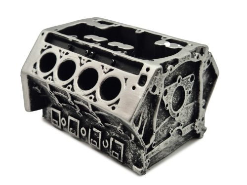 V8 engine block desk pen holder / business card holder decor