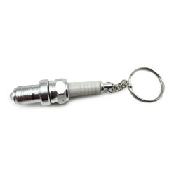 Spark plug–shaped keychain