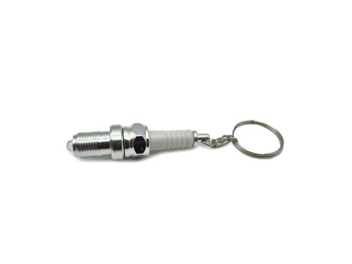 Spark plug–shaped keychain