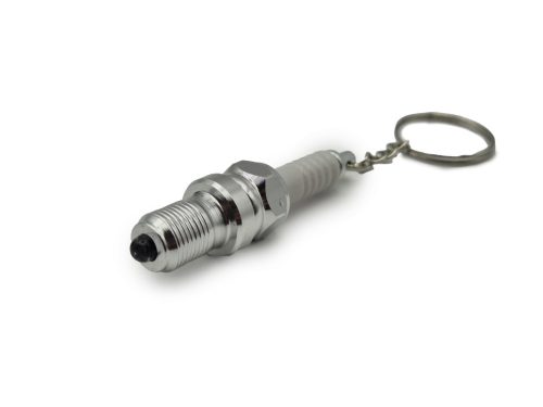Spark plug–shaped keychain