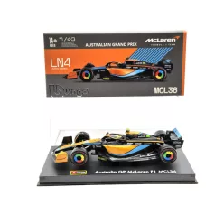   McLaren F1 MCL36 #4 (2022) Australian GP - Lando Norris - WITH DRIVER - Bburago - 1:43
