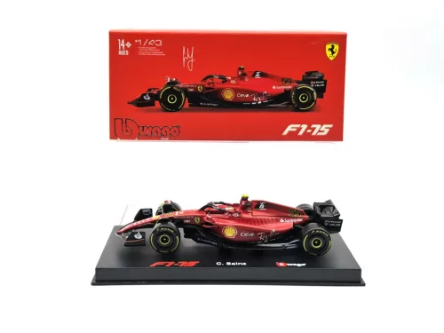 Ferrari F1-75 Scuderia F1 #55 (2022) - Carlos Sainz - WITH DRIVER - Bburago - 1:43