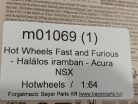 Hot Wheels Fast and Furious - Fast and Furious - Acura / Honda NSX - Hotwheels - 1:64