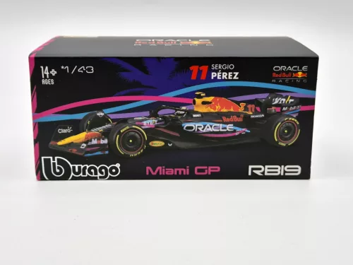 Red Bull RB19 Team Oracle F1 #11 (2023) - Miami GP - Sergio Perez - WITH DRIVER - Bburago - 1:43