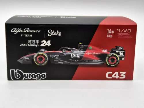 Alfa Romeo C43 Team Stake F1 #24 (2023) - Guanyu Zhou - WITH DRIVER - Bburago - 1:43