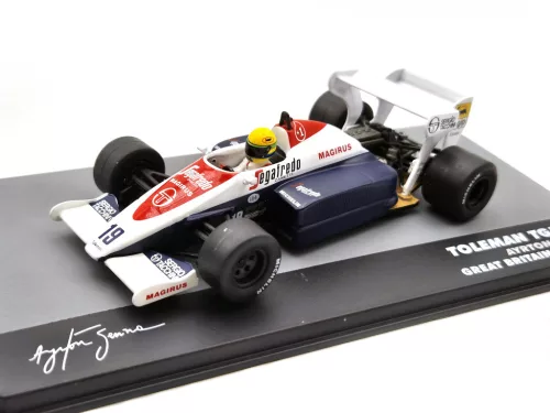 Toleman TG184 F1 #19 (1984) - Great Britain GP - Ayrton Senna - WITH DRIVER - Edicola - 1:43