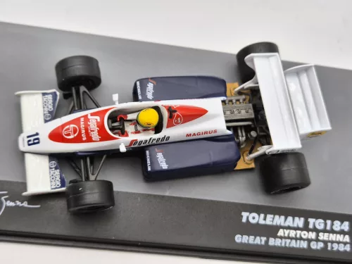 Toleman TG184 F1 #19 (1984) - Great Britain GP - Ayrton Senna - WITH DRIVER - Edicola - 1:43