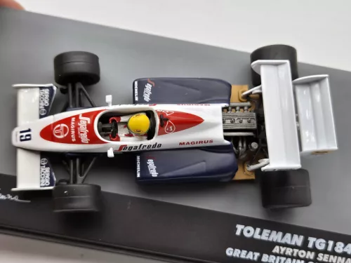 Toleman TG184 F1 #19 (1984) - Great Britain GP - Ayrton Senna - WITH DRIVER - Edicola - 1:43