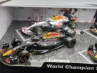 Red Bull F1 set - 2023 RB19 Max Verstappen - 2023 RB19 Sergio Perez (Miami) - 2022 RB18 Max Verstappen - 2021 RB16B Max Verstappen (Turkish GP) - Bburago -1:43