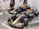 Red Bull F1 set - 2023 RB19 Max Verstappen - 2023 RB19 Sergio Perez (Miami) - 2022 RB18 Max Verstappen - 2021 RB16B Max Verstappen (Turkish GP) - Bburago -1:43