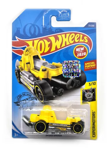 Hot Wheels Speed Driver (yellow) - Experimotors 3/10 - 77/250 - long card - Hot Wheels - 1:64