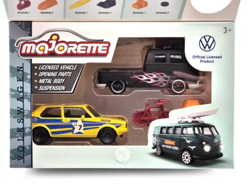 Volkswagen VW set - VW Golf 1 MK1 - VW T1 transporter - Majorette - 1:64