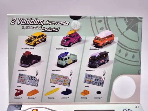 Volkswagen VW set - VW Beetle bug - VW T1 transporter - Majorette - 1:64