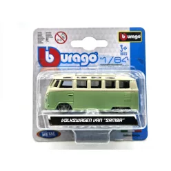   Volkswagen VW T1 transporter Samba Minibus - green - Burago - 1:64