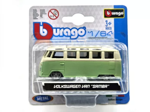 Volkswagen VW T1 transporter Samba Minibus - green - Burago - 1:64
