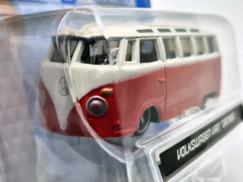 Volkswagen VW T1 transporter Samba Minibus - red - Burago - 1:64