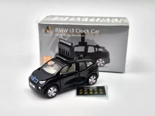 BMW i3 Marathon Clock Car - Tiny Toys - 1:64