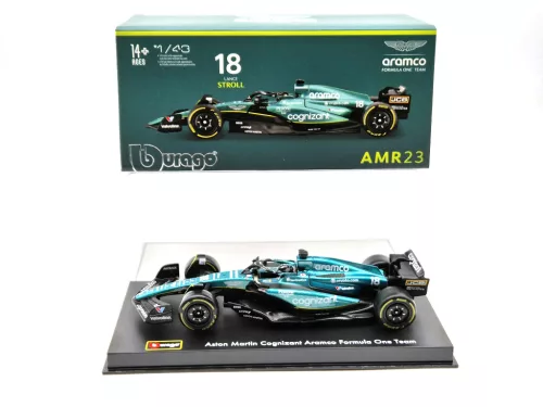 Aston Martin AMR23 F1 #18 (2023) - Lance Stroll - WITH DRIVER - Bburago - 1:43