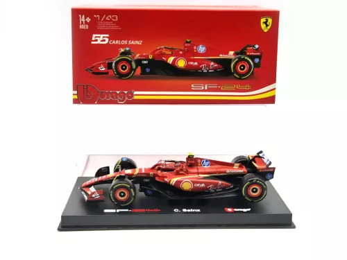 Ferrari SF-24 Team Scuderia F1 #55 (2024) - Imola - Carlos Sainz - WITH DRIVER - Bburago - 1:43