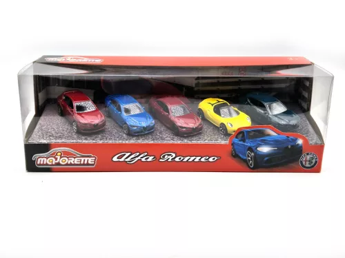 Alfa Romeo set (5pcs) - 4C Spider - Giulia Quadrifoglio - Tonale - Majorette - 1:64