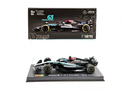 Mercedes GP W15 EQ Performance F1 #63 (2024) - George Russell - WITH DRIVER - Bburago - 1:43
