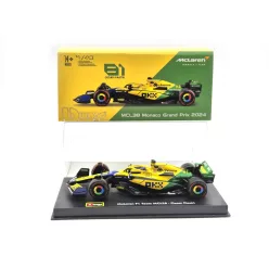   McLaren MCL38 F1 #81 (2024) - Monaco GP (Senna 30th Anniversary) - Oscar Piastri - WITH DRIVER - Bburago - 1:43
