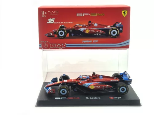 Ferrari SF-24 F1 #16 (2024) - Miami GP - Charles Leclerc - WITH DRIVER - Bburago - 1:43