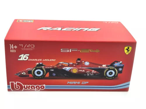 Ferrari SF-24 F1 #16 (2024) - Miami GP - Charles Leclerc - WITH DRIVER - Bburago - 1:43